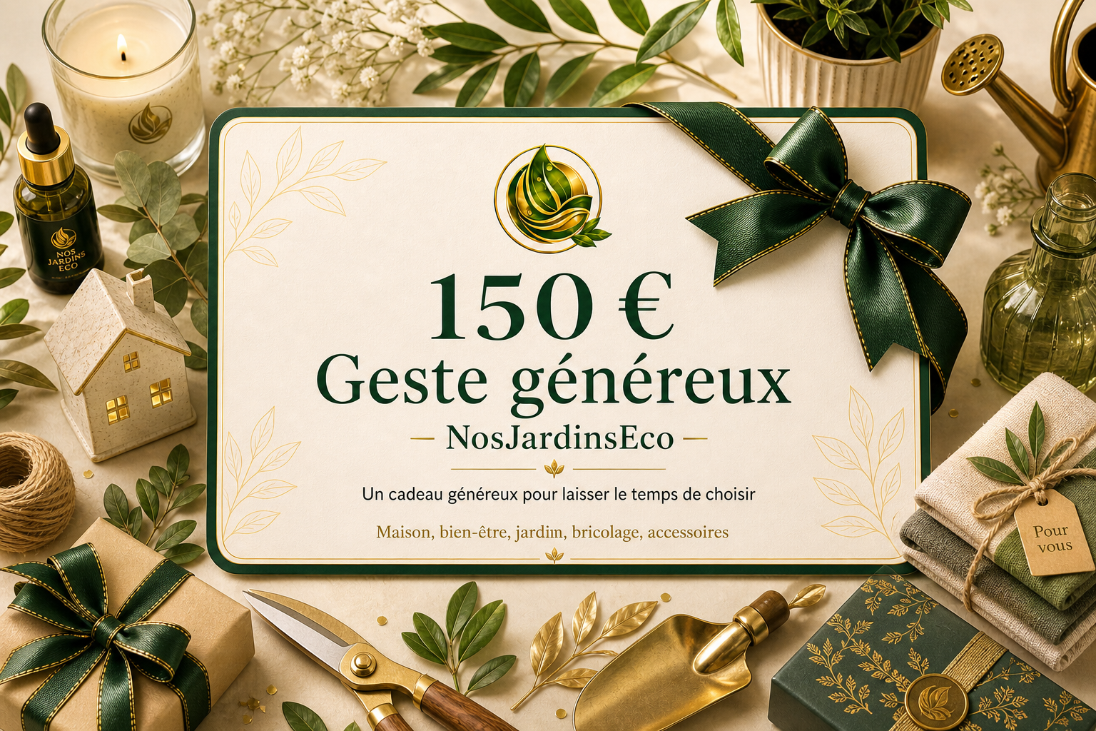 Carte cadeau NosJardinsEco 150 euros