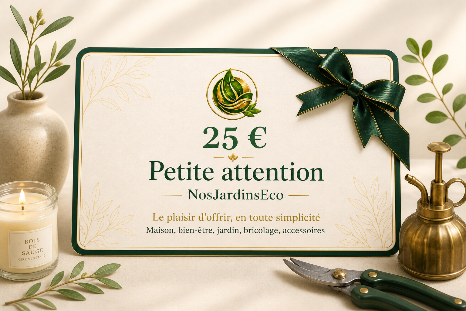 Carte cadeau NosJardinsEco 25 euros